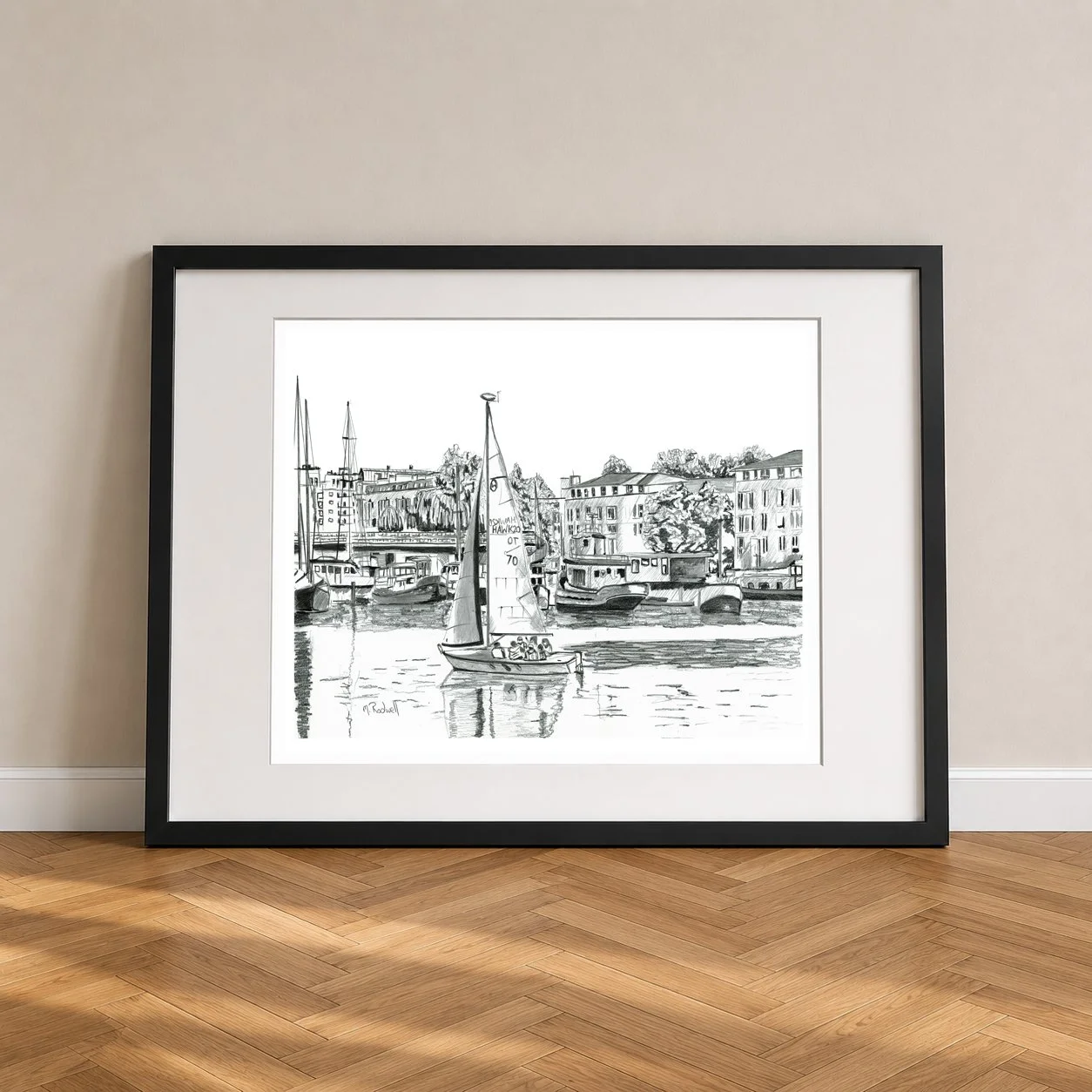 Greenland Dock Pencil Artwork Framed.jpg