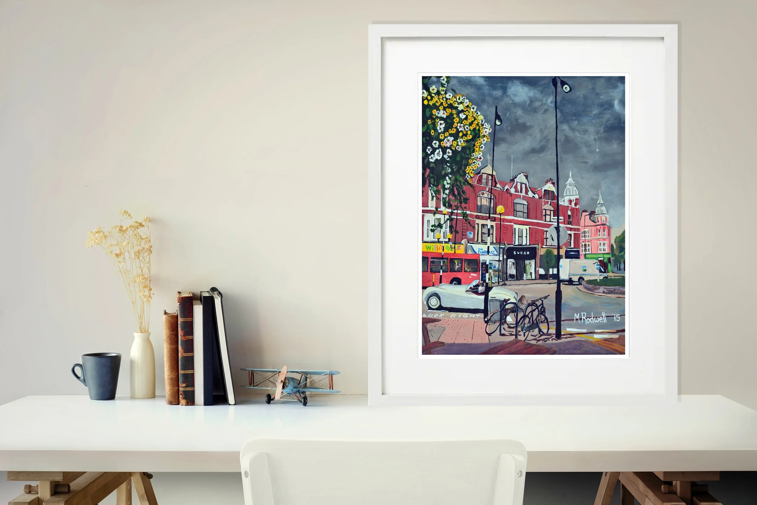 East Dulwich Goose Green Illustration of a Car and Roundabout