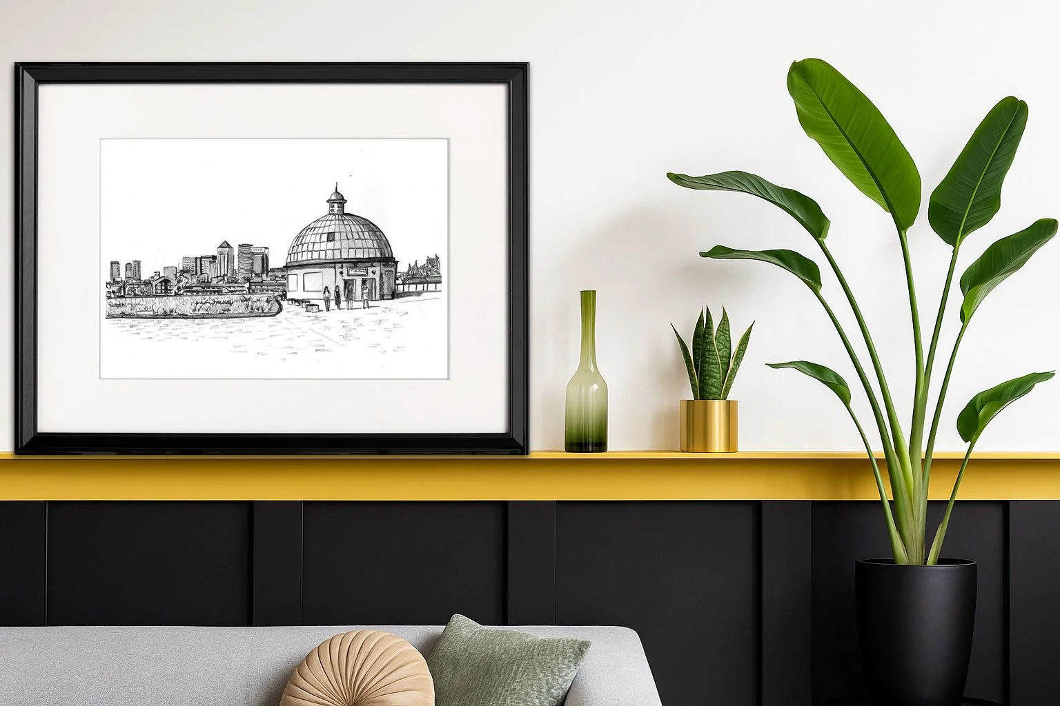 Greenwich Foot Tunnel Impressionist Pencil Illustration London