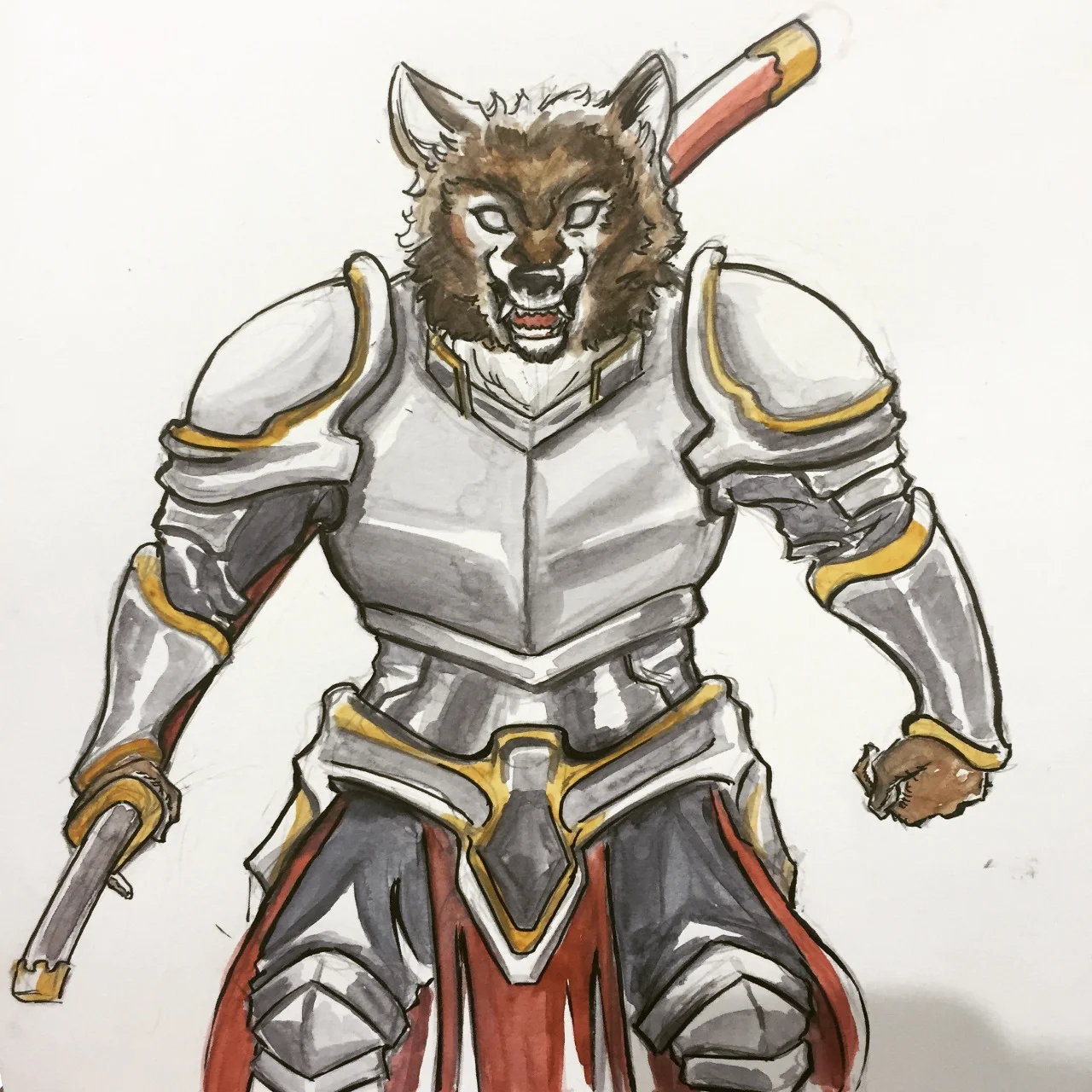 Werewolf commission done for a customer at Emerald City Comic Con