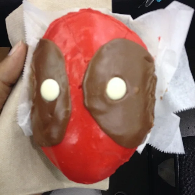 Dat Deadpool doughnut doh?!? #deadpool #Psychodoughnuts #bigwow #sanjose
