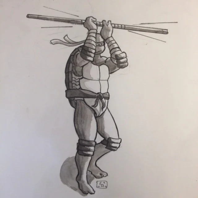 #donatello #inktober #ninjaturtles #sketchbook #sketch #inkwash