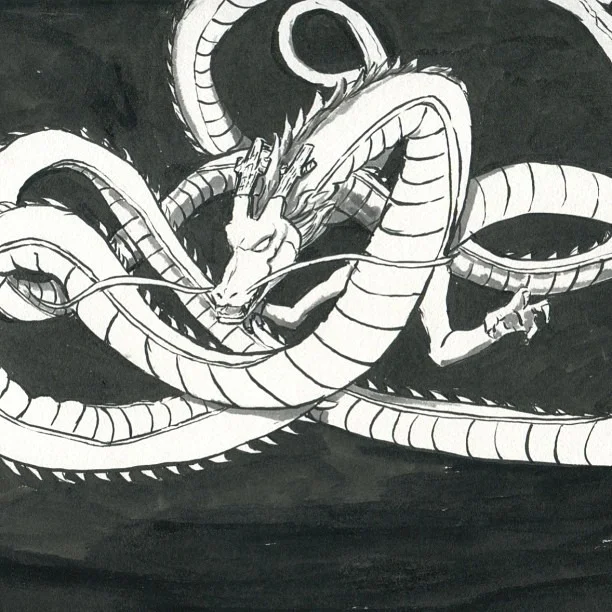 #shenron  #eternal #dragon #nostalgia #dragonball #ink  #brush #sketch  #sketchbook
