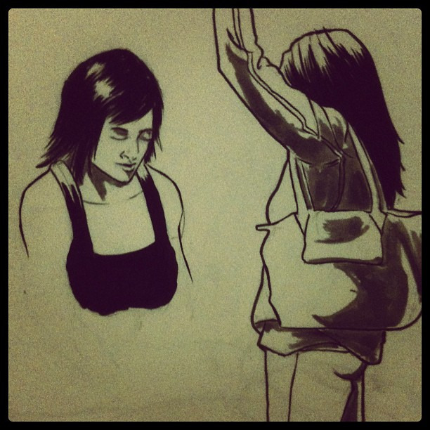 Late night #bart #sketch #girls #asketchaday #ink #drawing #art