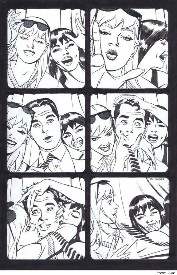brianmichaelbendis:

 

Gwen Stacy, Mary Jane Watson And Peter Parker by Steve Rude