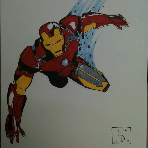 Iron Man donation sketch #ironman #marvel #avengers #tonystark #comics #markers #art #man #ink