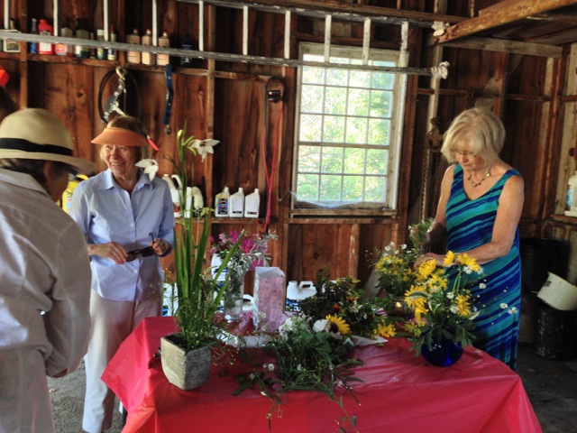 Flower arranging gets underway 