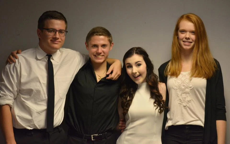 Left to right: Jeremy Cleghorn (guitar), Jared Schwartz (drums), Brooke Falls (vocals), Tina Douglass (piano)