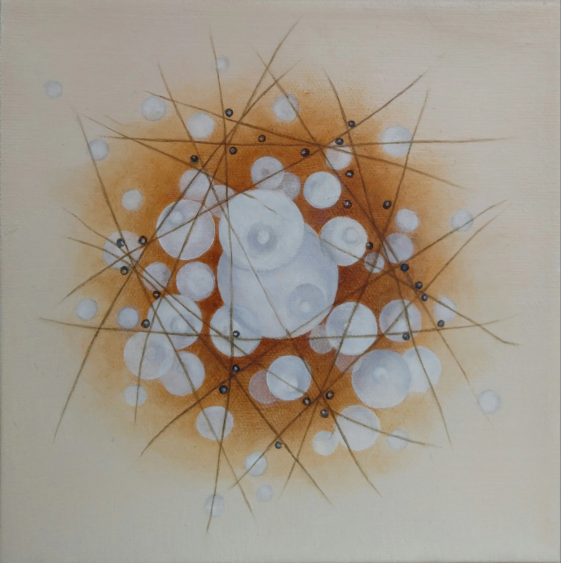SINGLE CELL ORGANISM Study SCO # 4 Oil on Canvas 8" x 8" 