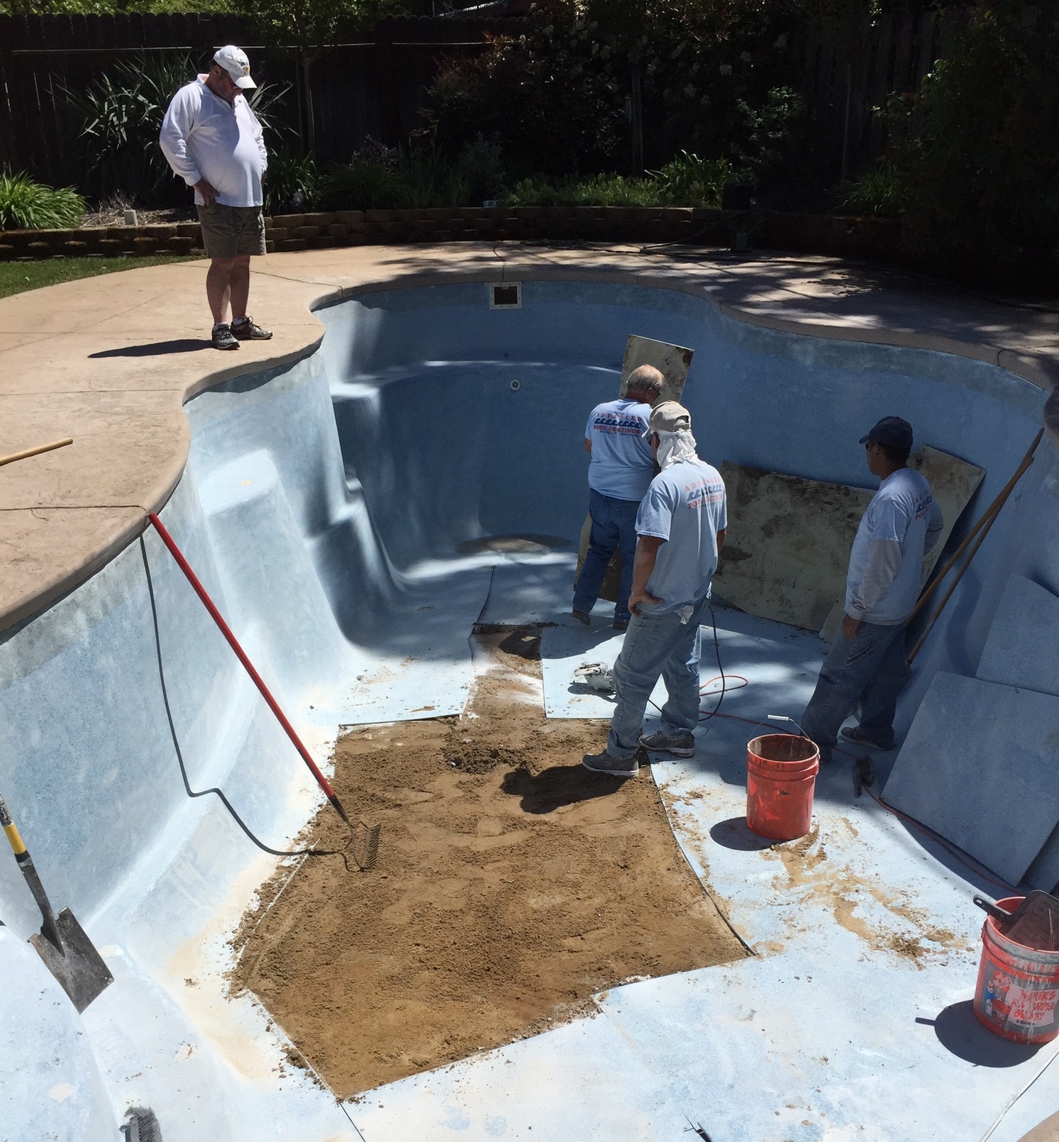 Pre-fabricated Drop-In Fiberglass Pool Before