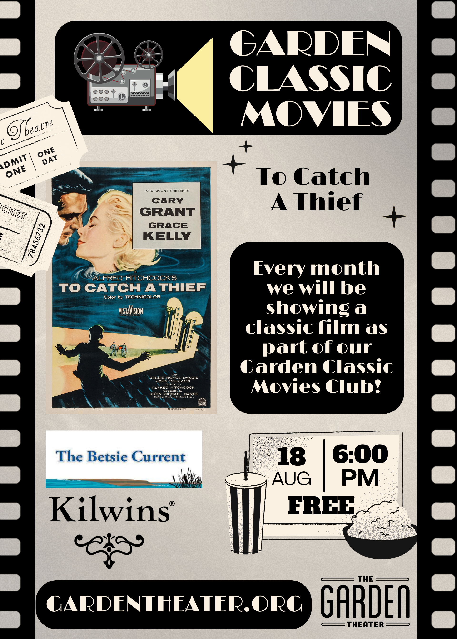 To Catch A Thief - Black Retro Movie Night Poster.png