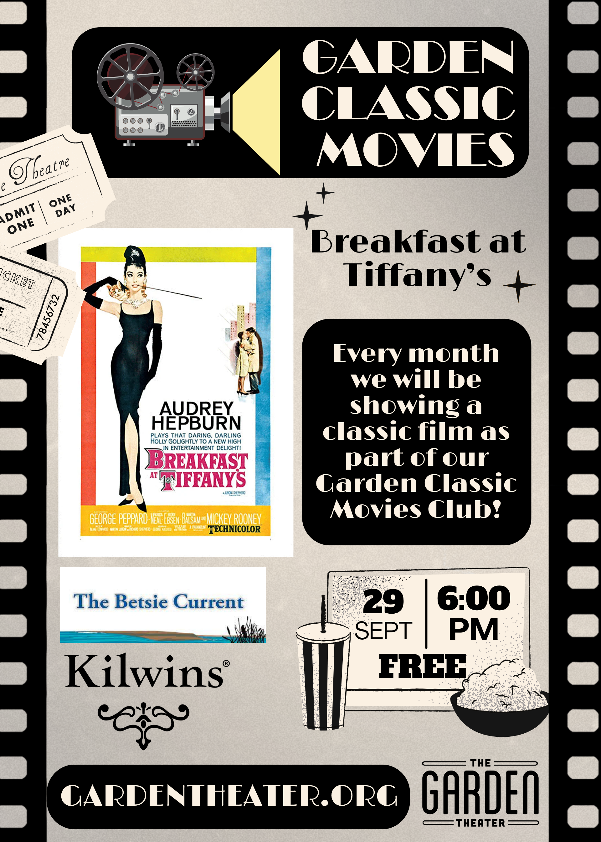Breakfast Tiffany's - Black Retro Movie Night Poster.png