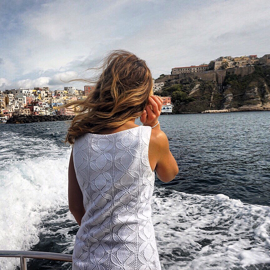 This is me living my dream. Hosting my group on a tour of the amalfi coast (procida in this case to be exact)