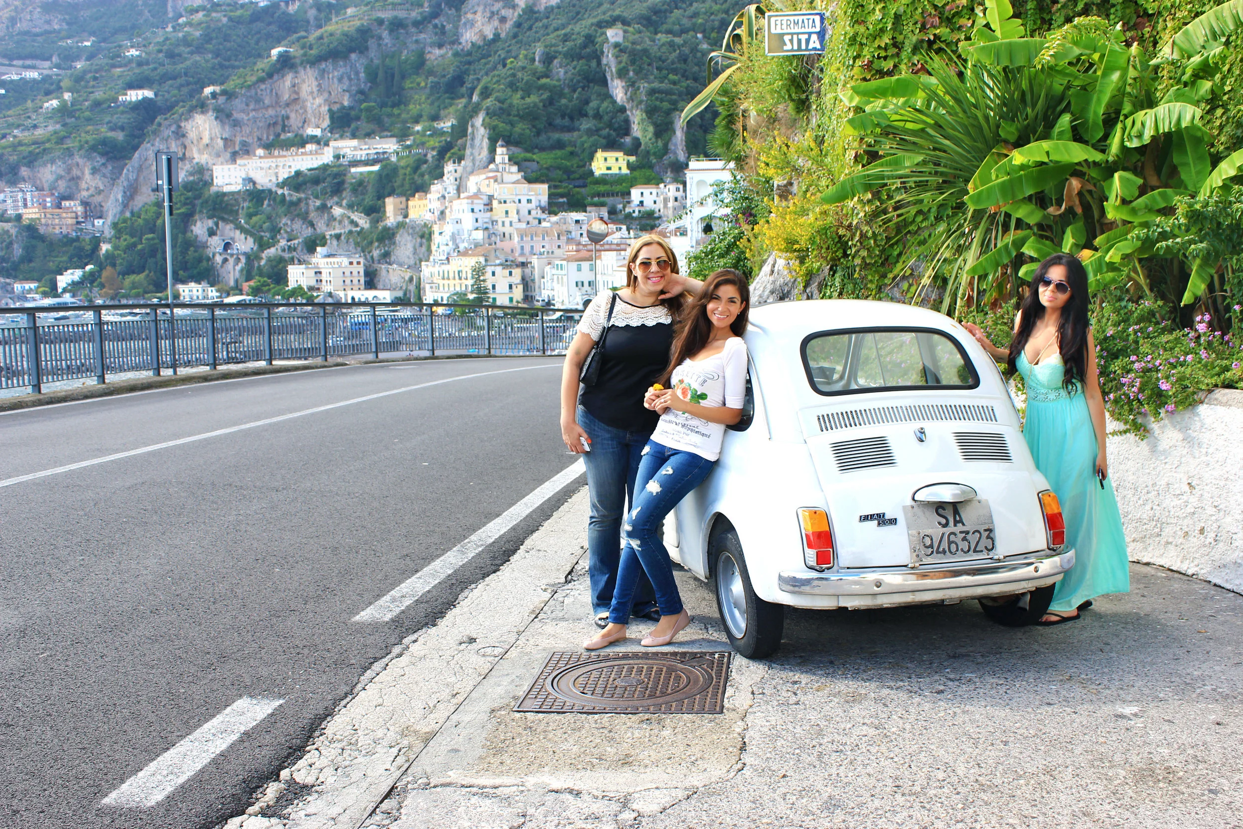  Photo Courtesy of Dame Traveler | Nastasia on the road from atrani to amalfi with friends 