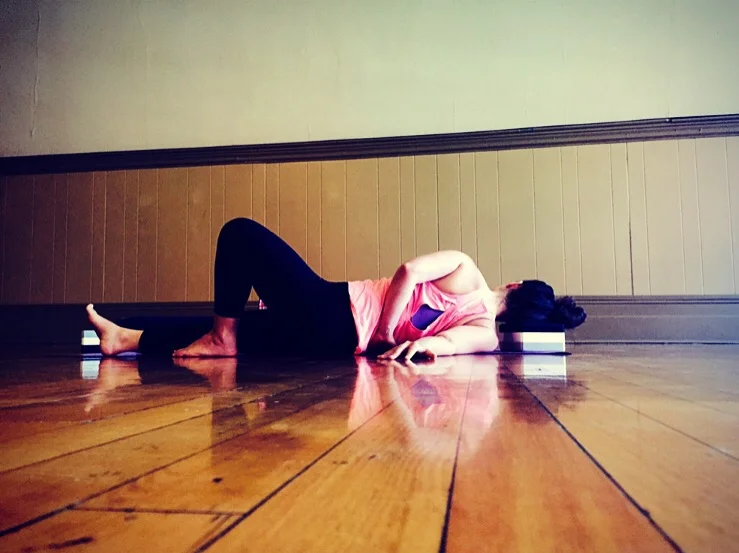 Kara in a heart opening posture