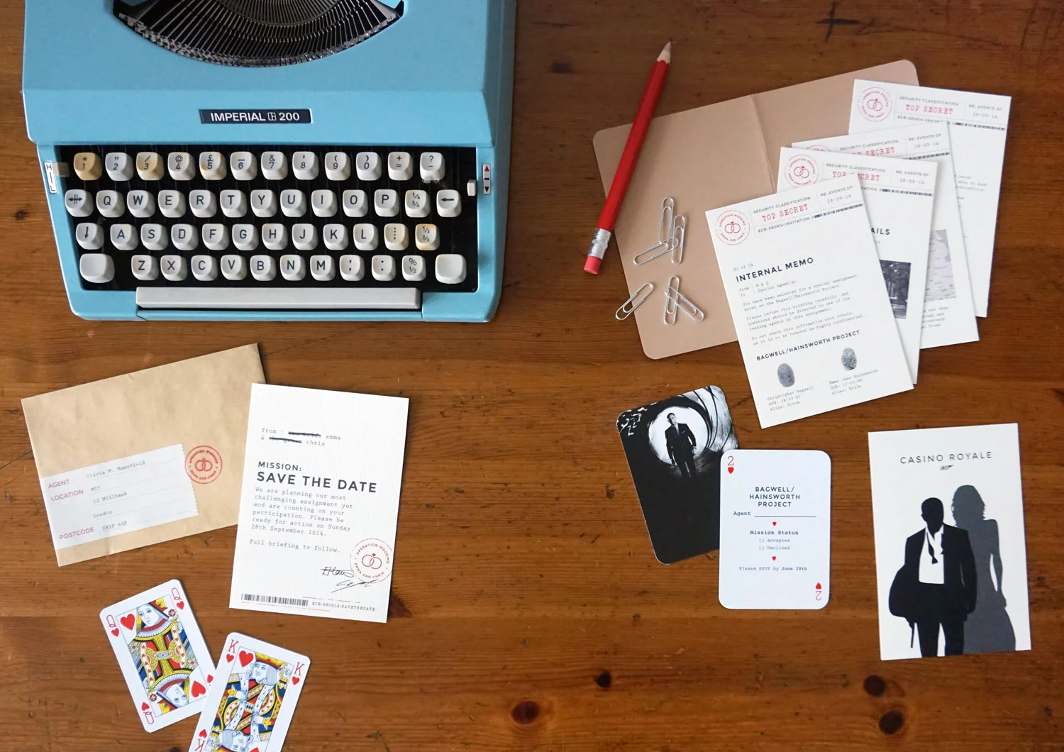 James Bond Wedding Stationery