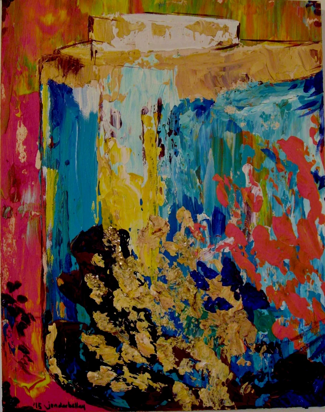 Cork's Tank - Acrylics on Birchwood Cradleboard - 14' x 18'