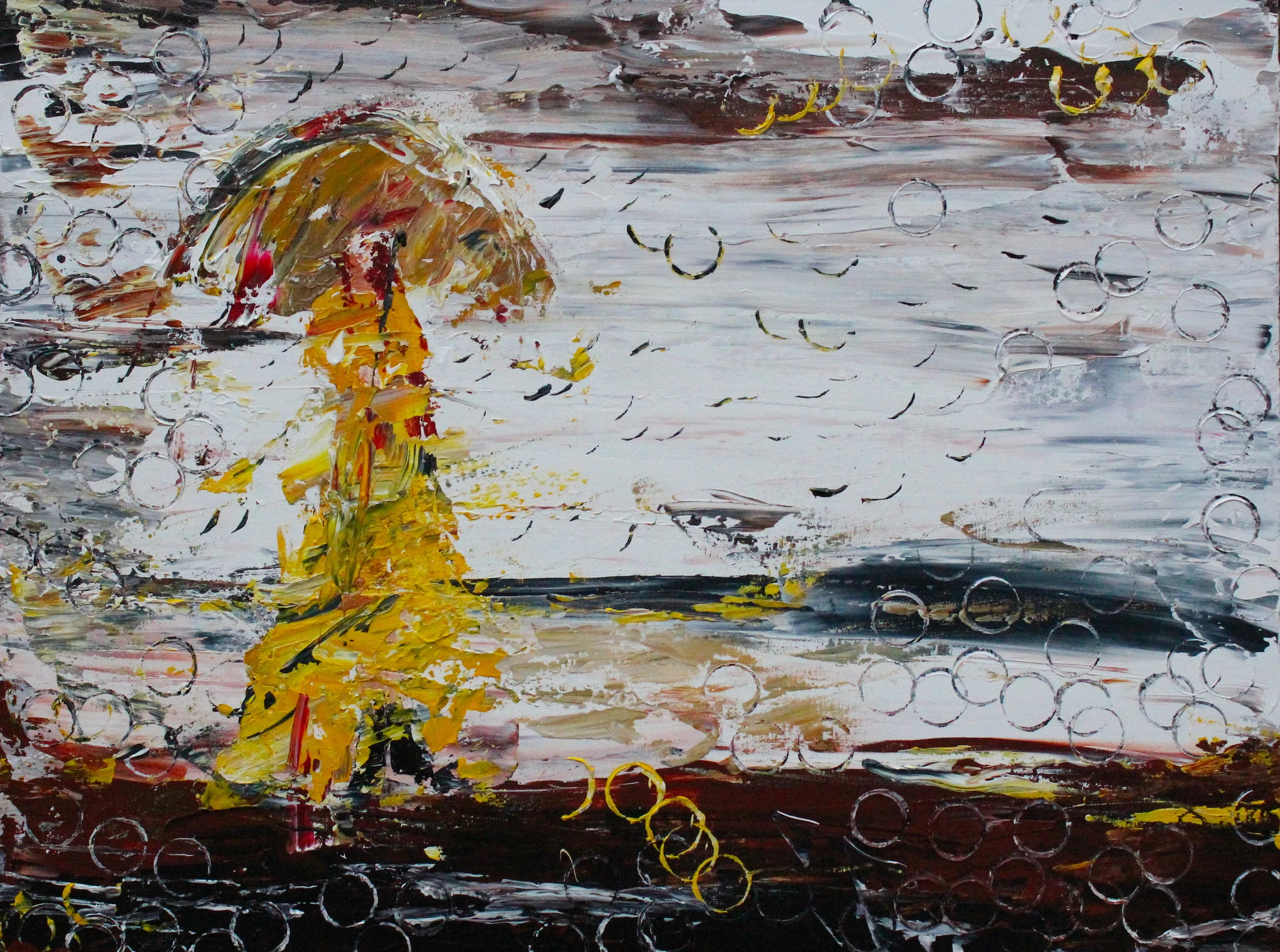 She wore a yellow dress... - 31" X 23" - Acrylic on canvas