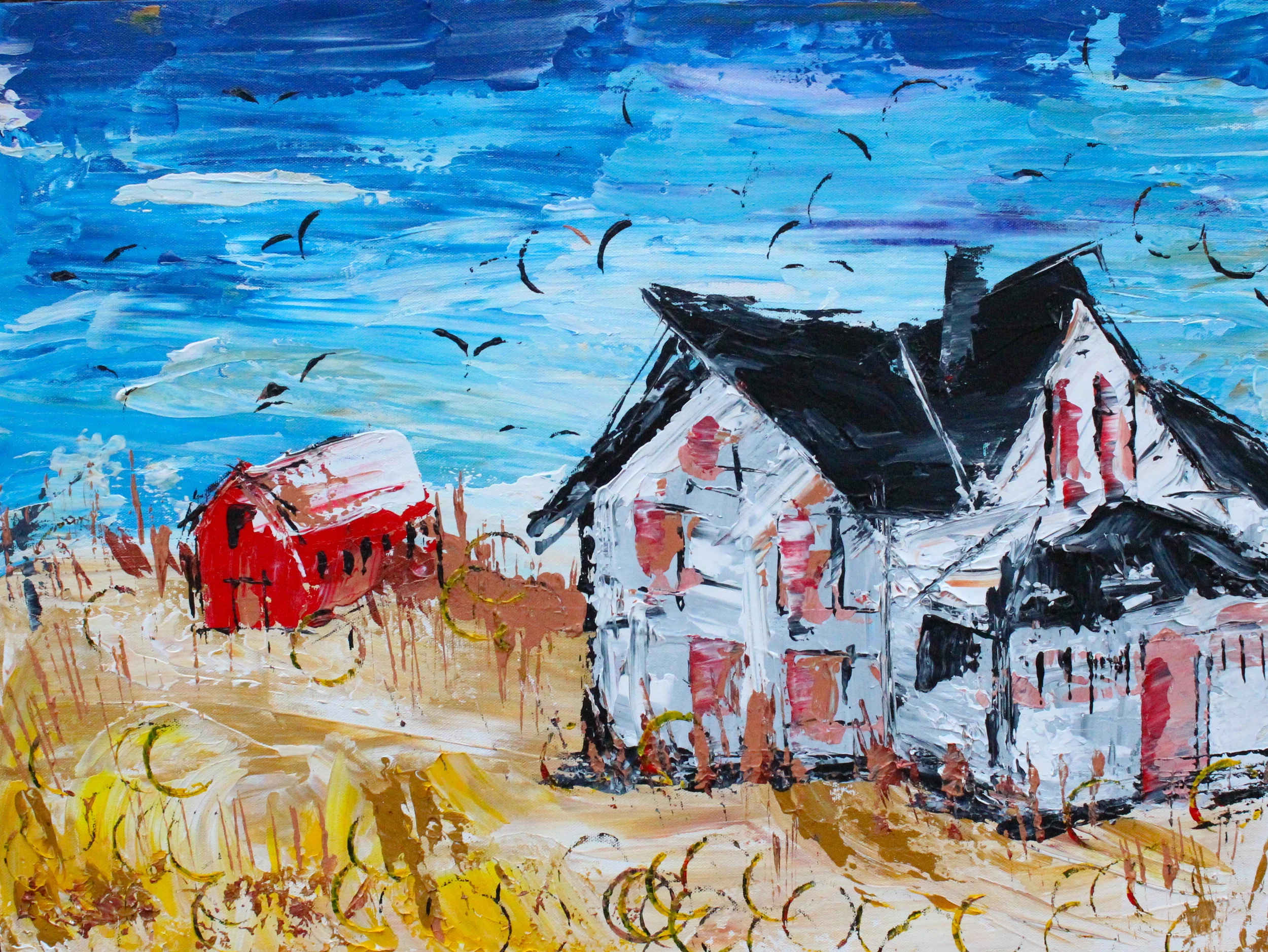 Always together those two... 24" X 18" - Acrylics on Stretched Canvas