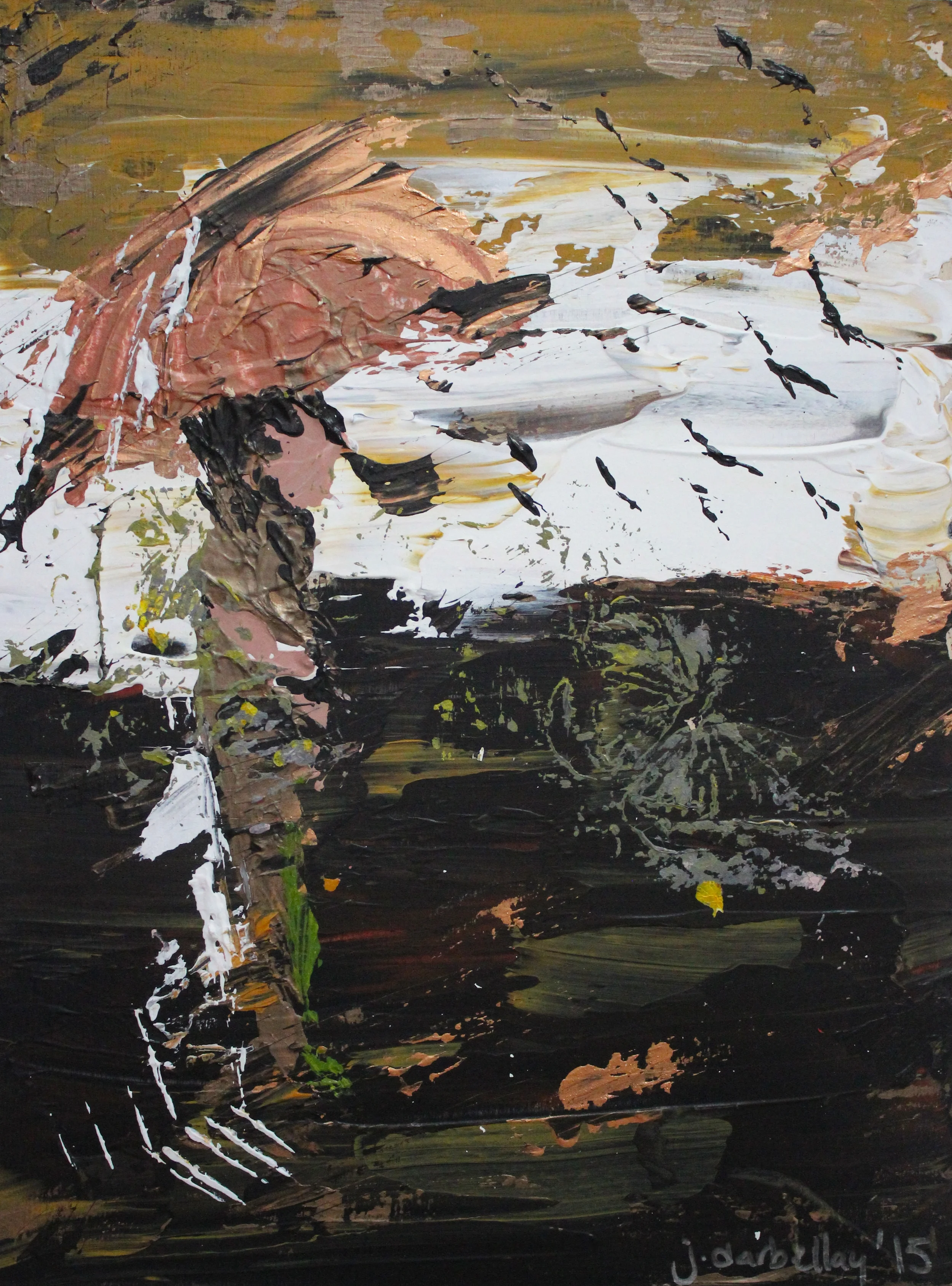 She caught her sight...9"X12" - Acrylic on Birchwood Cradleboard