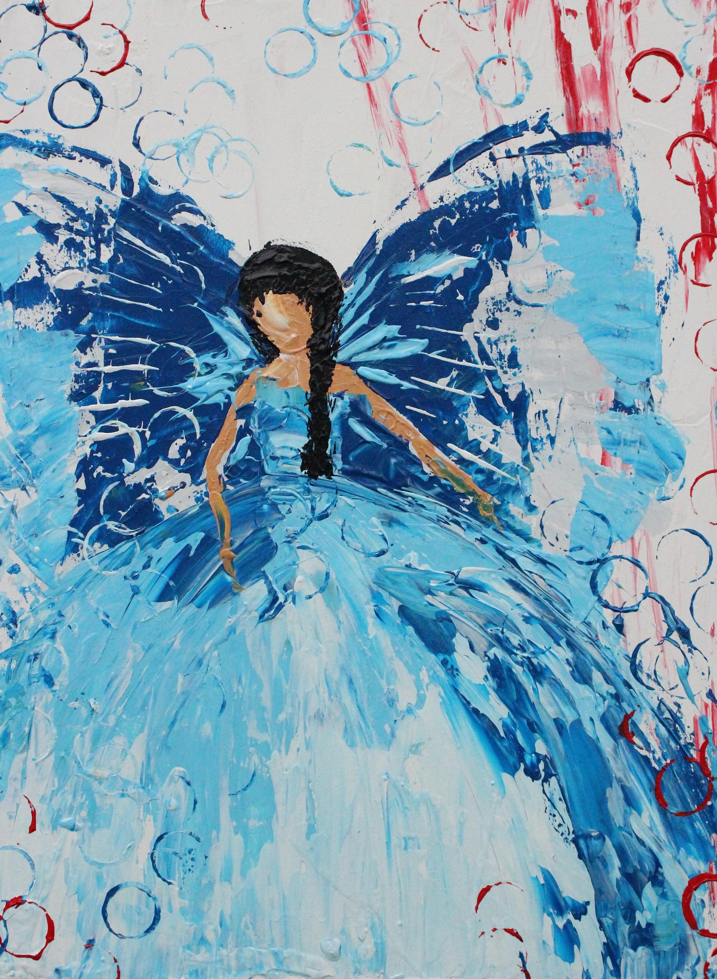 She honors the bold and the sweet... - 18" X 24" - Acrylics on Birchwood Cradleboard