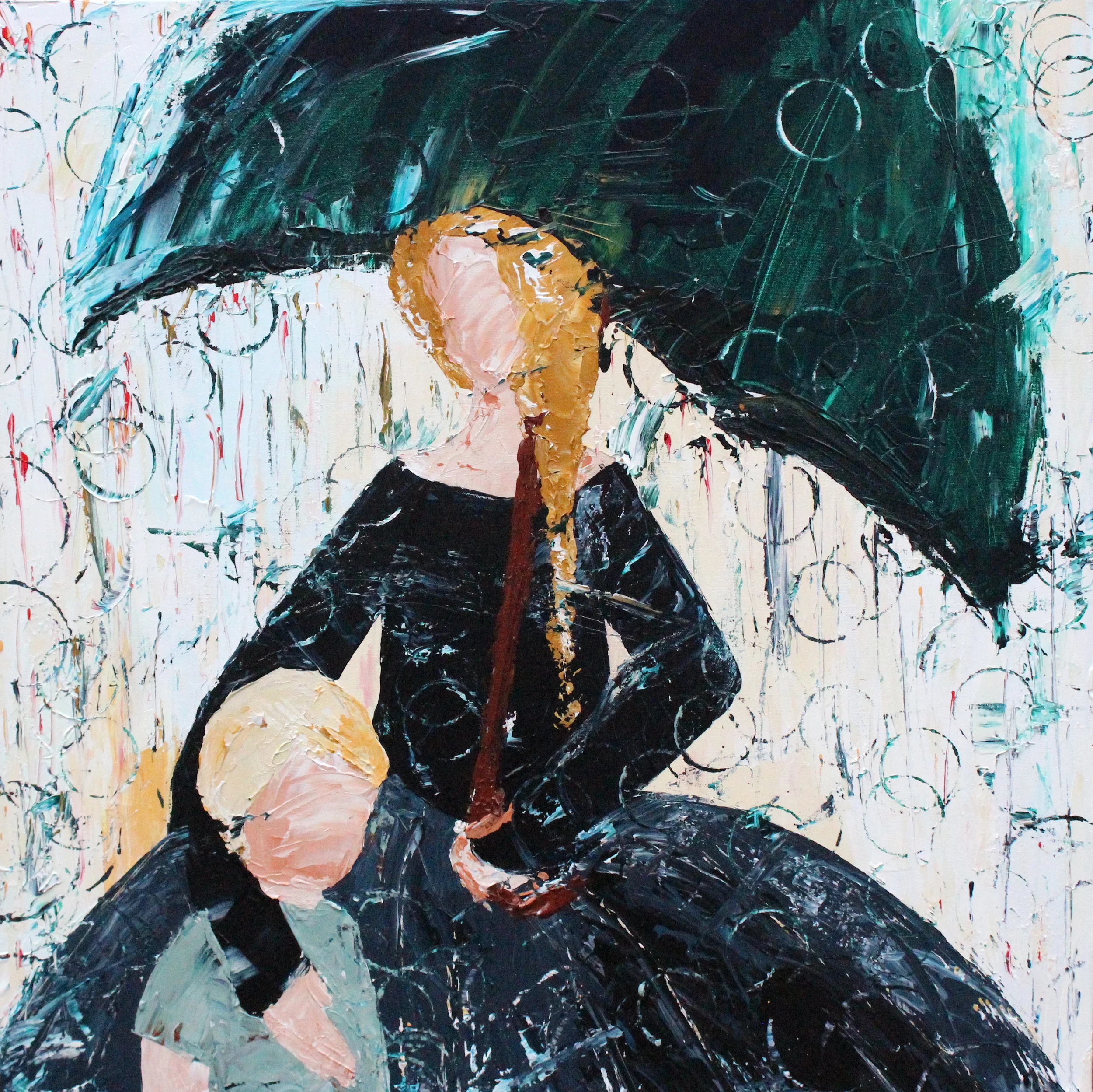 They stood outside together... 30" X 30" - Acrylic on canvas