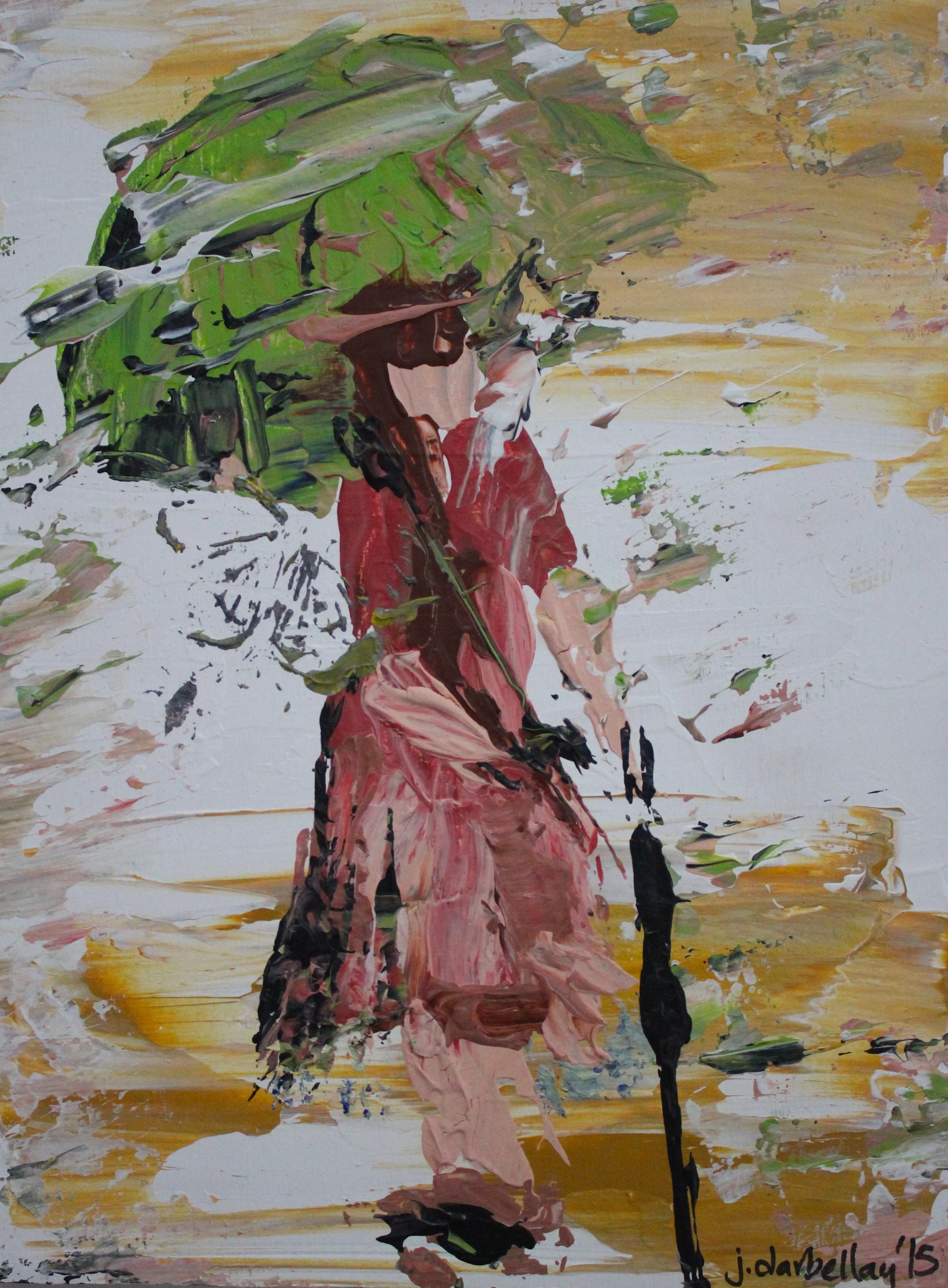 On the Stoop... - 9" X 12" - Acrylic on Birchwood Cradleboard