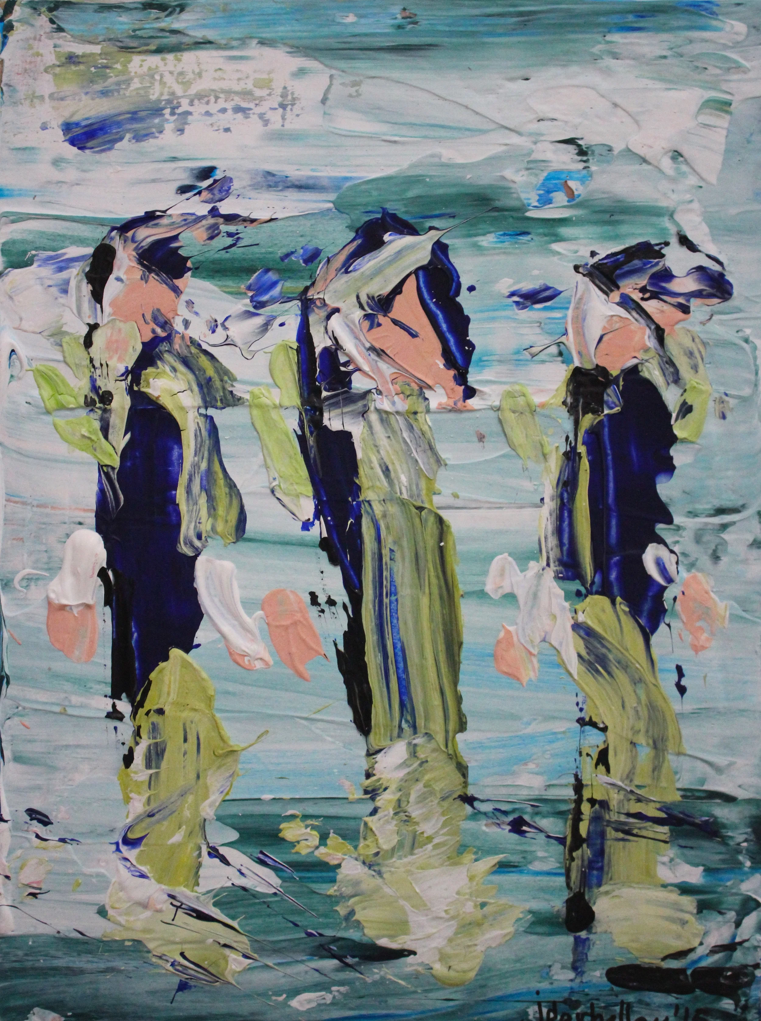 Three to March - 9" X 12" - Acrylic on Birchwood Cradleboard