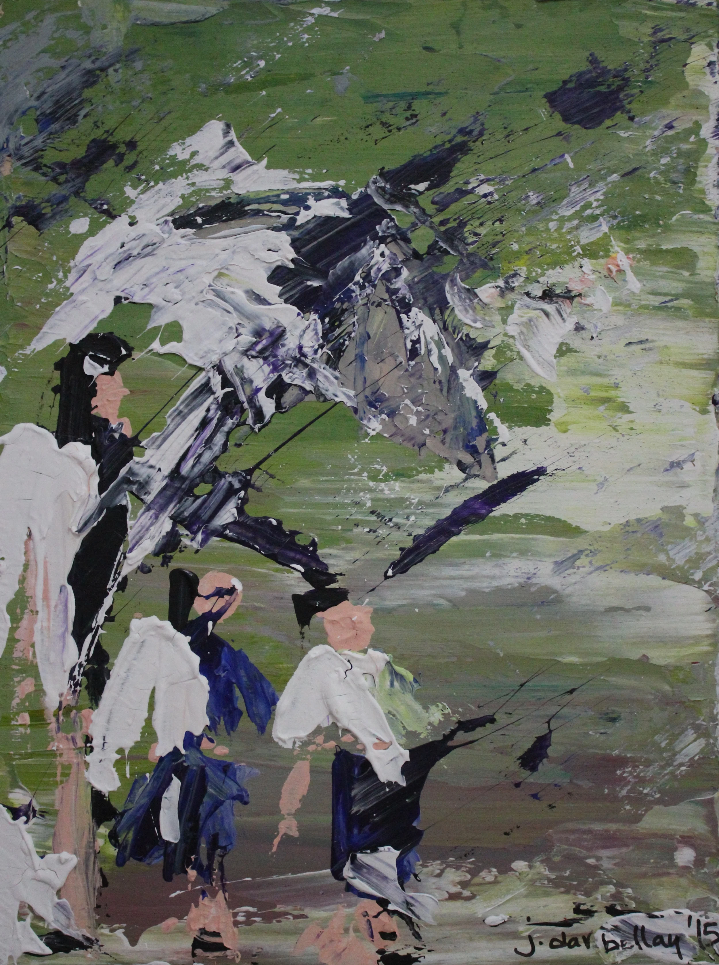 Watching from the distance... - 9" X 12" = Acrylic on Birchwood Cradleboard