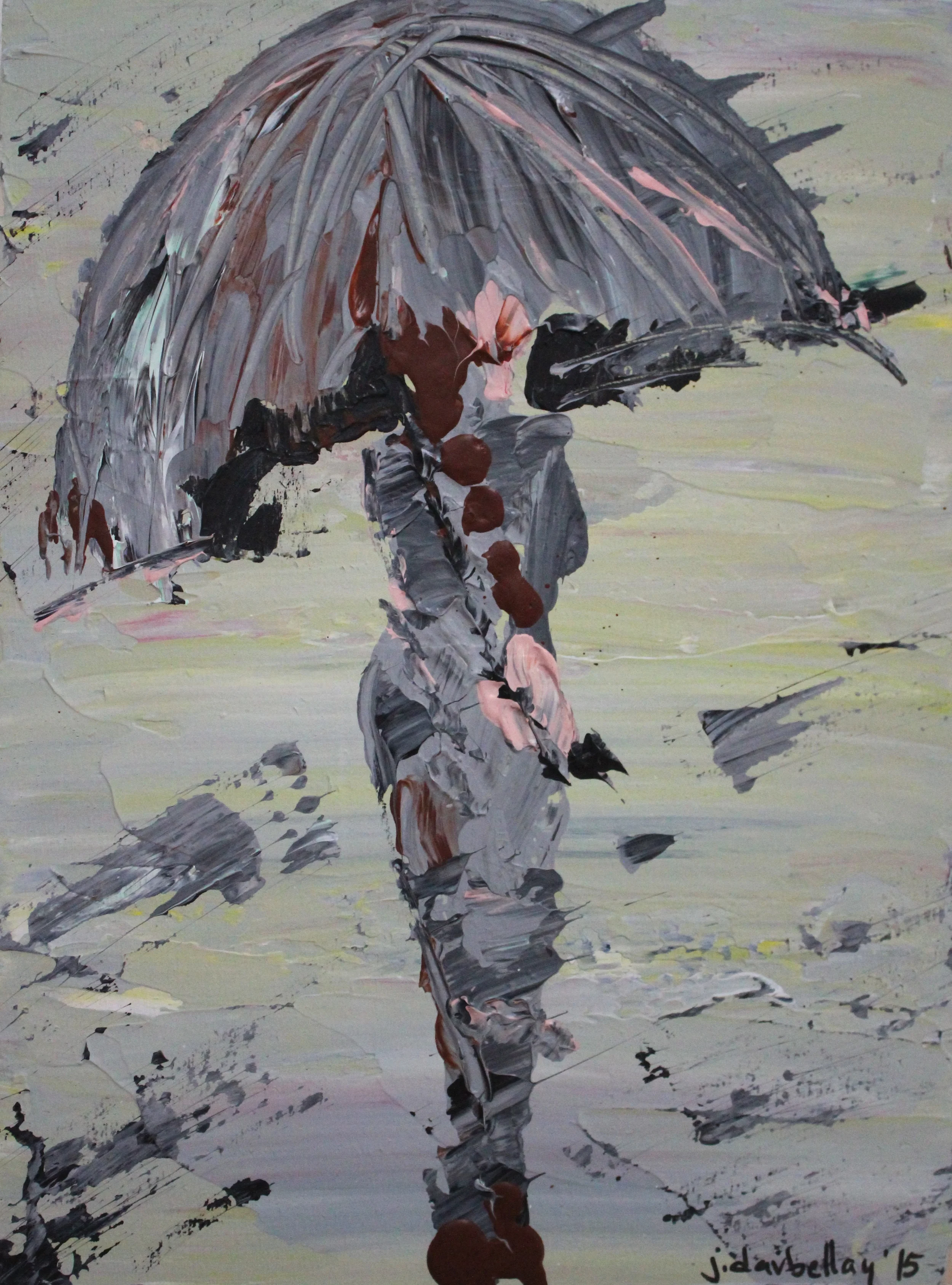 Grey Scale Day..."9 X 12" - Acrylic on Birchwood Cradleboard