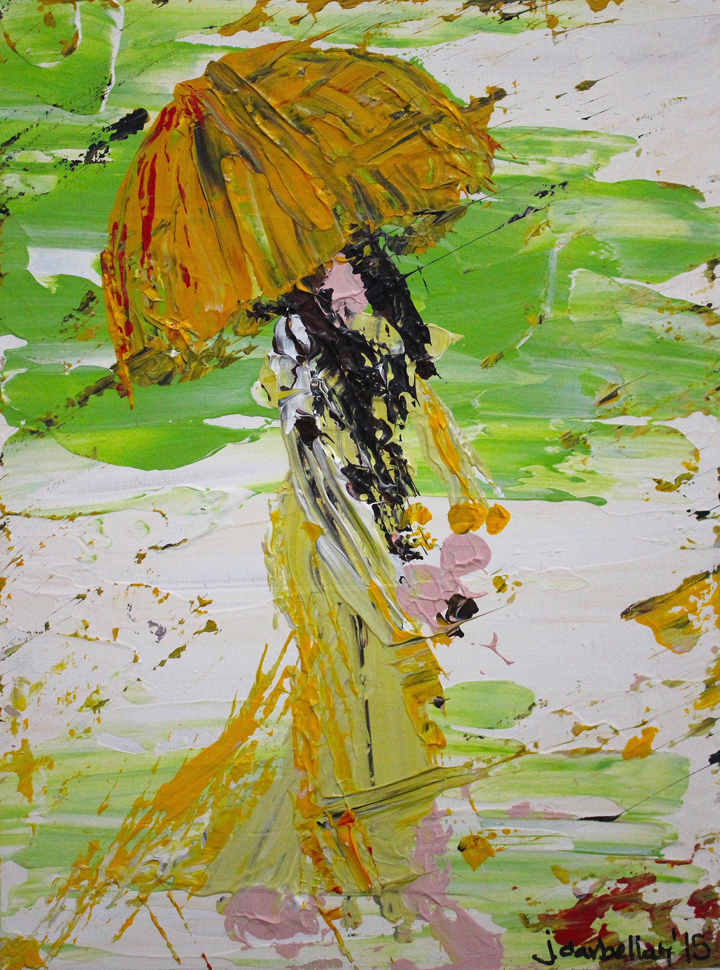 She wore golden... - 9" X 12" - Acrylic on Birchwood Cradleboard