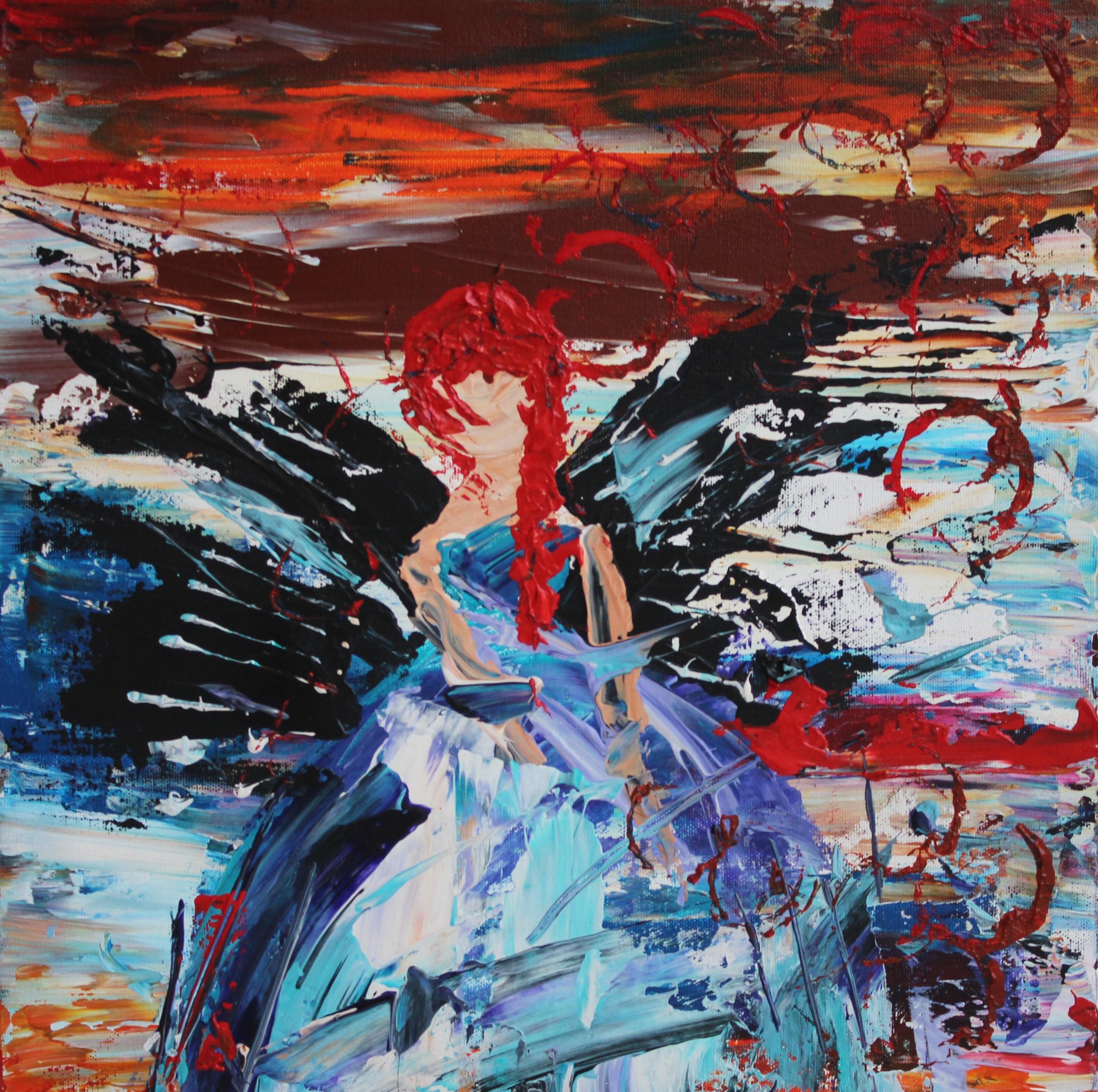 The Blues blow by... - 15" X 15" - Acrylics on Stretched Canvas