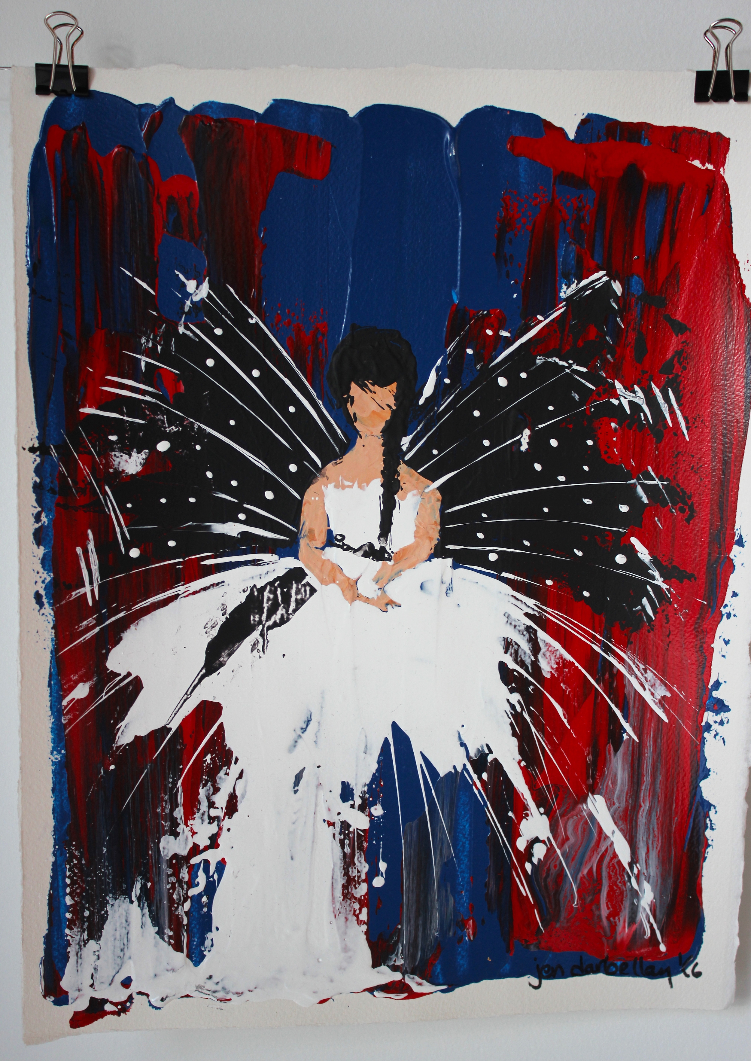 RED WHITE and BLUE - 11" x 14" - Acrylic on Paper