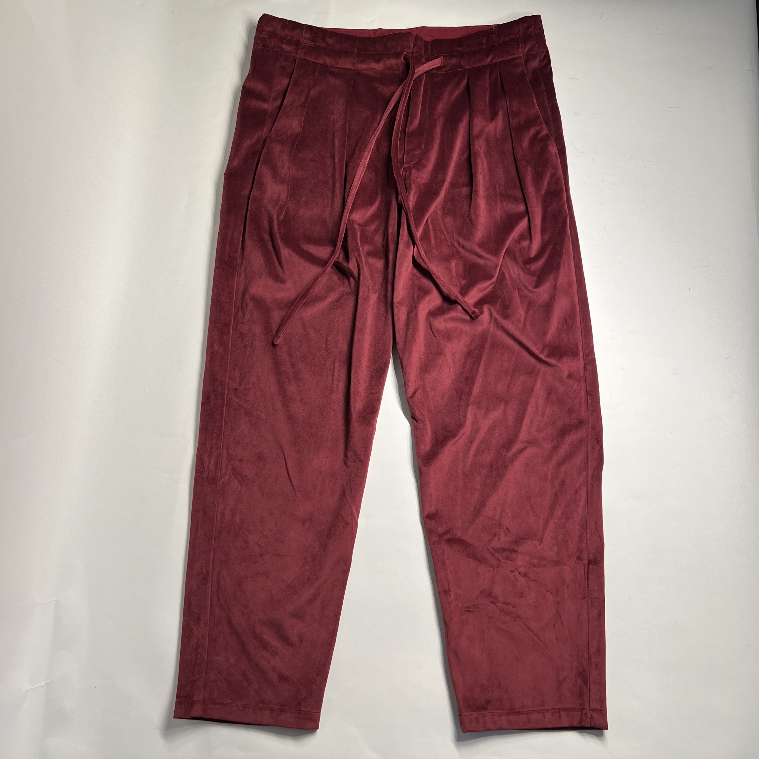 #9 - DROP CROTCH PANTS - BURGUNDY SILKY VELVET