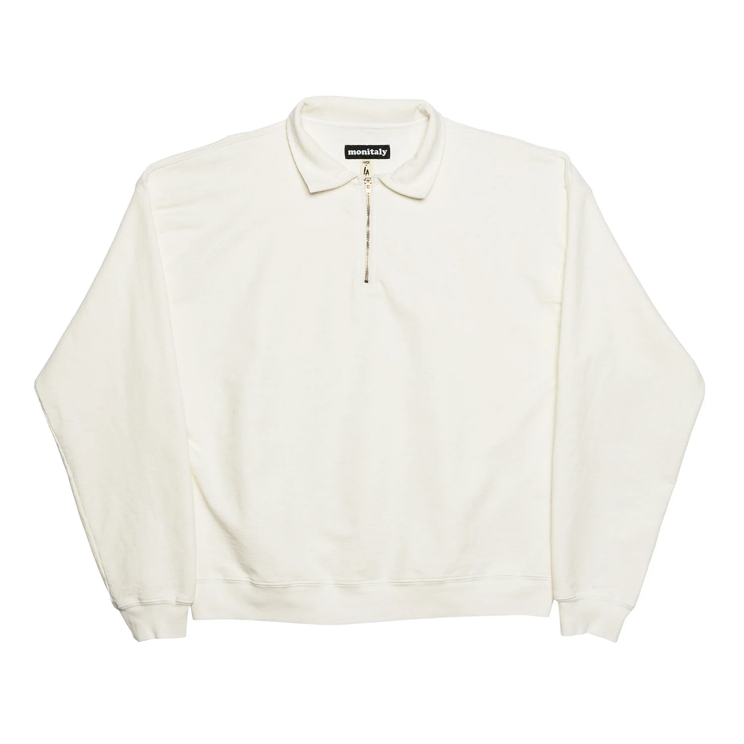 French Terry Cropped Half Zip Sweat 