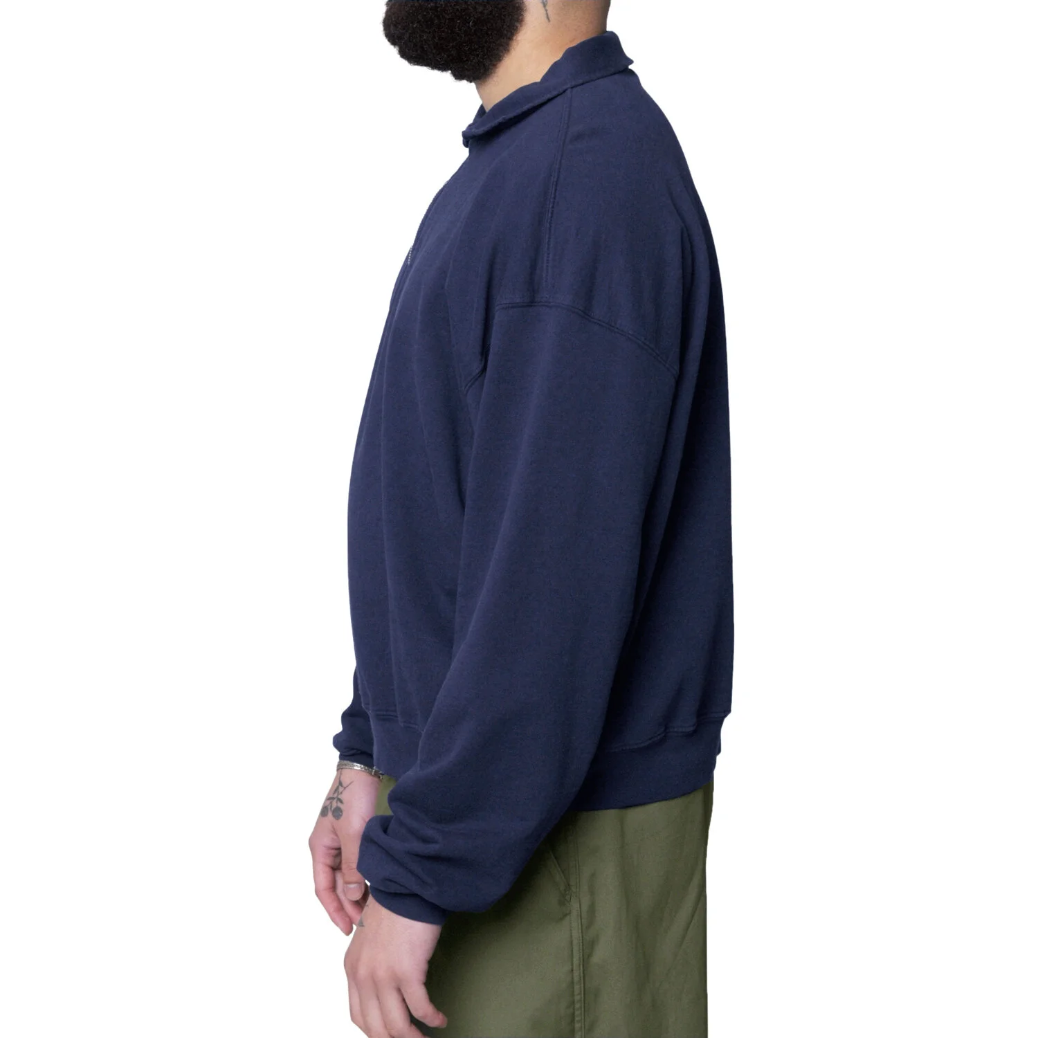 French Terry Cropped Half Zip Sweat 