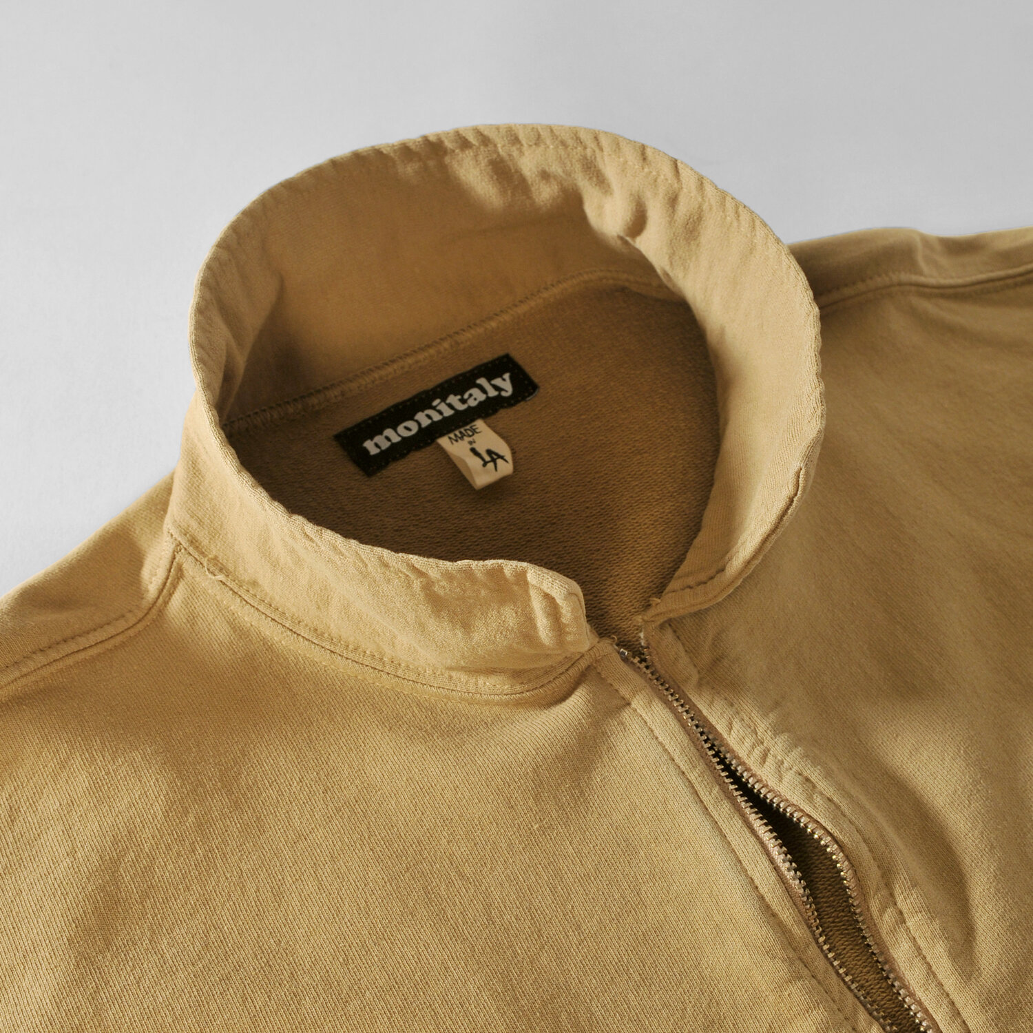 French Terry Cropped Half Zip Sweat 