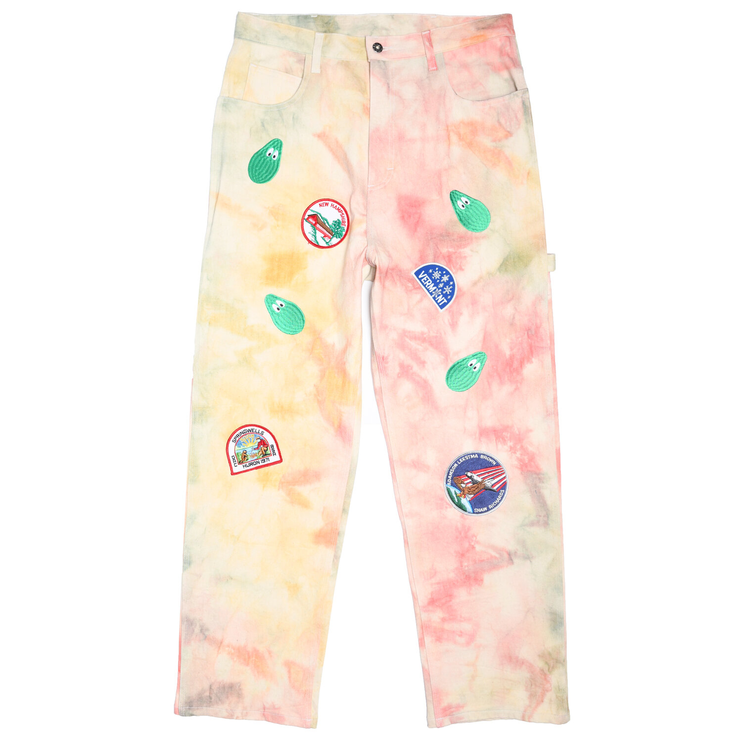 Drop Crotch Painter Pants w/ Avocado Embroidery + Patches