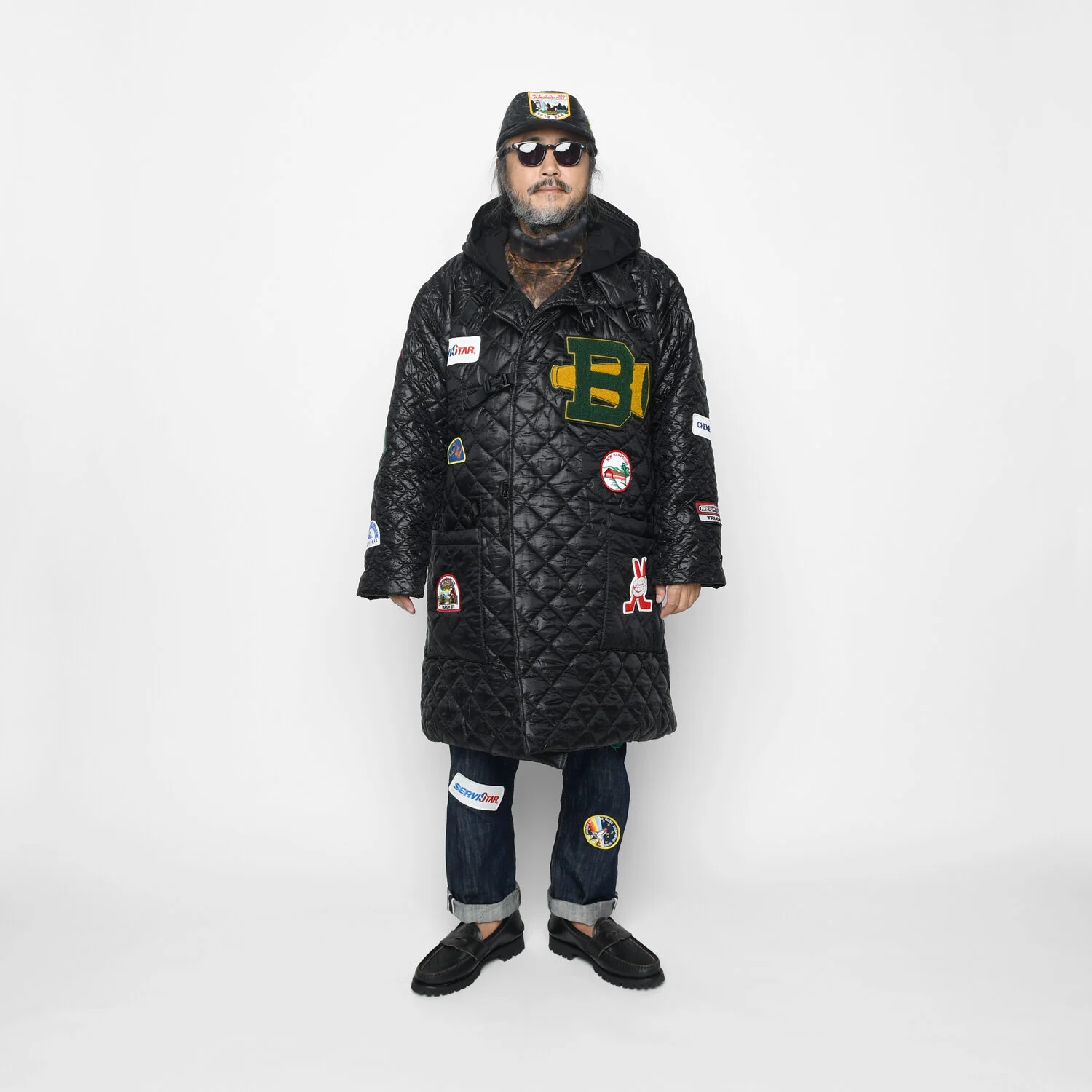 Quilted Duffle Coat w/ Patch - Diamond 