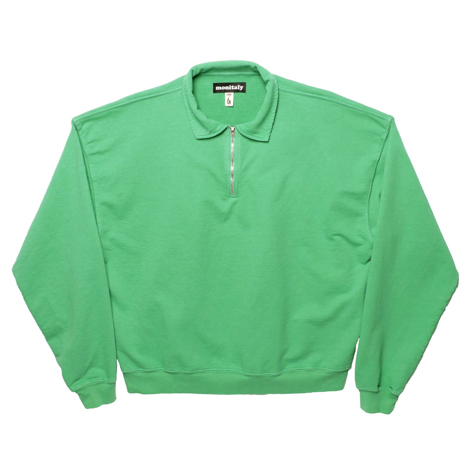 French Terry Cropped Half Zip Sweat 
