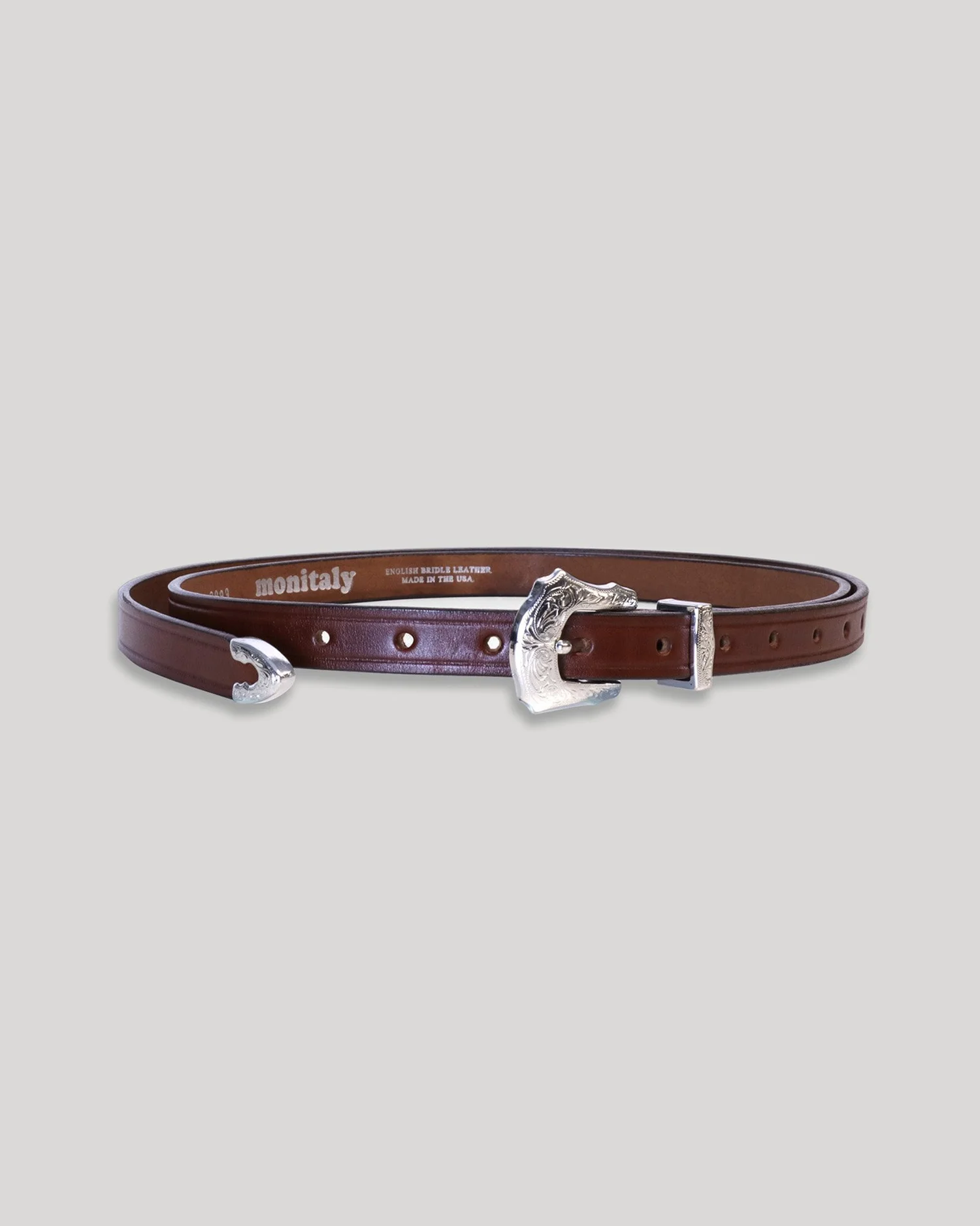 Extra Long Leather Belt with 3pc Silver Buckle Set - Oakbark 