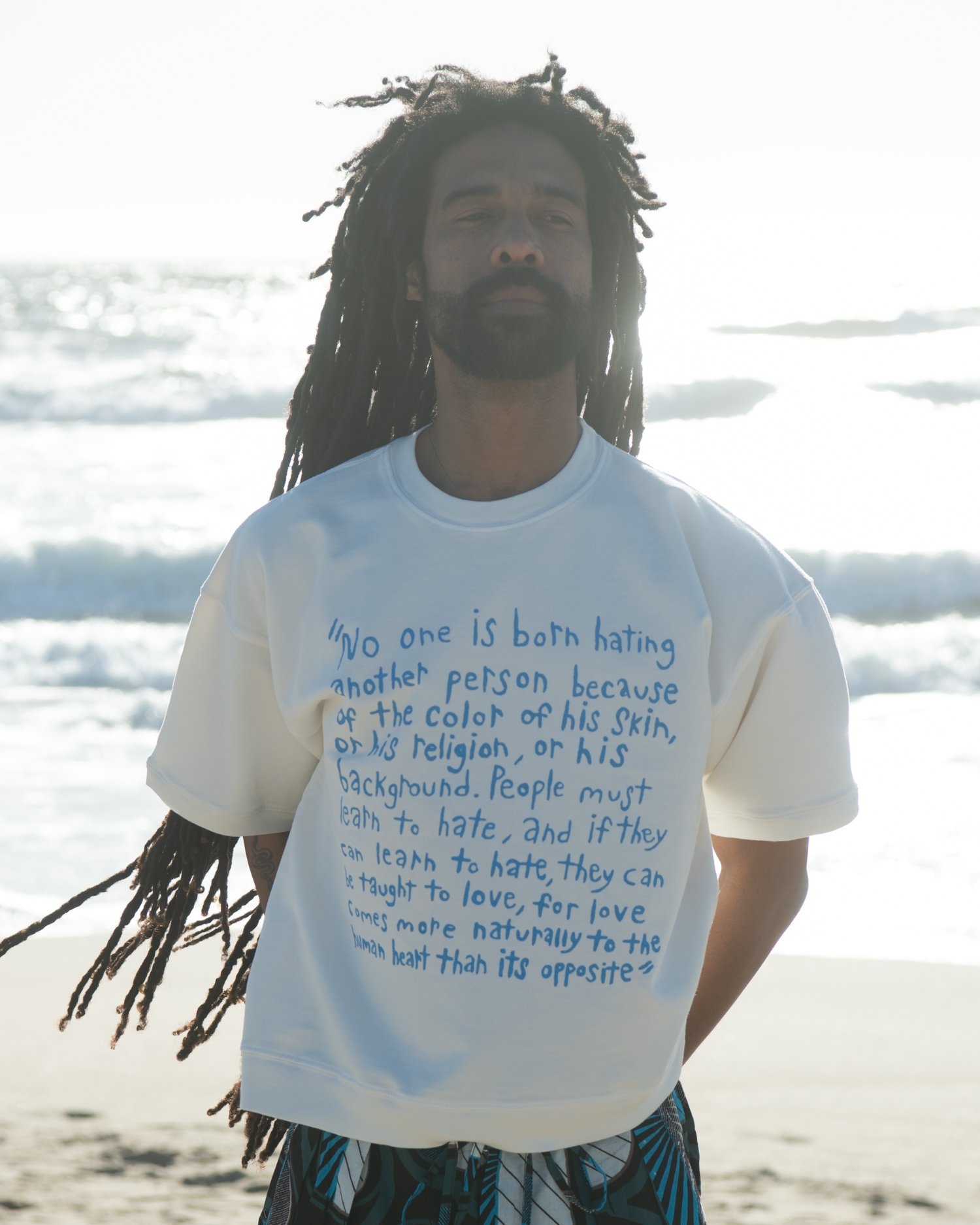 Summer Sweatshirt made from our exclusive French Terry fabric. Featuring a unique Quote. Proudly made in Los Angeles, California,
