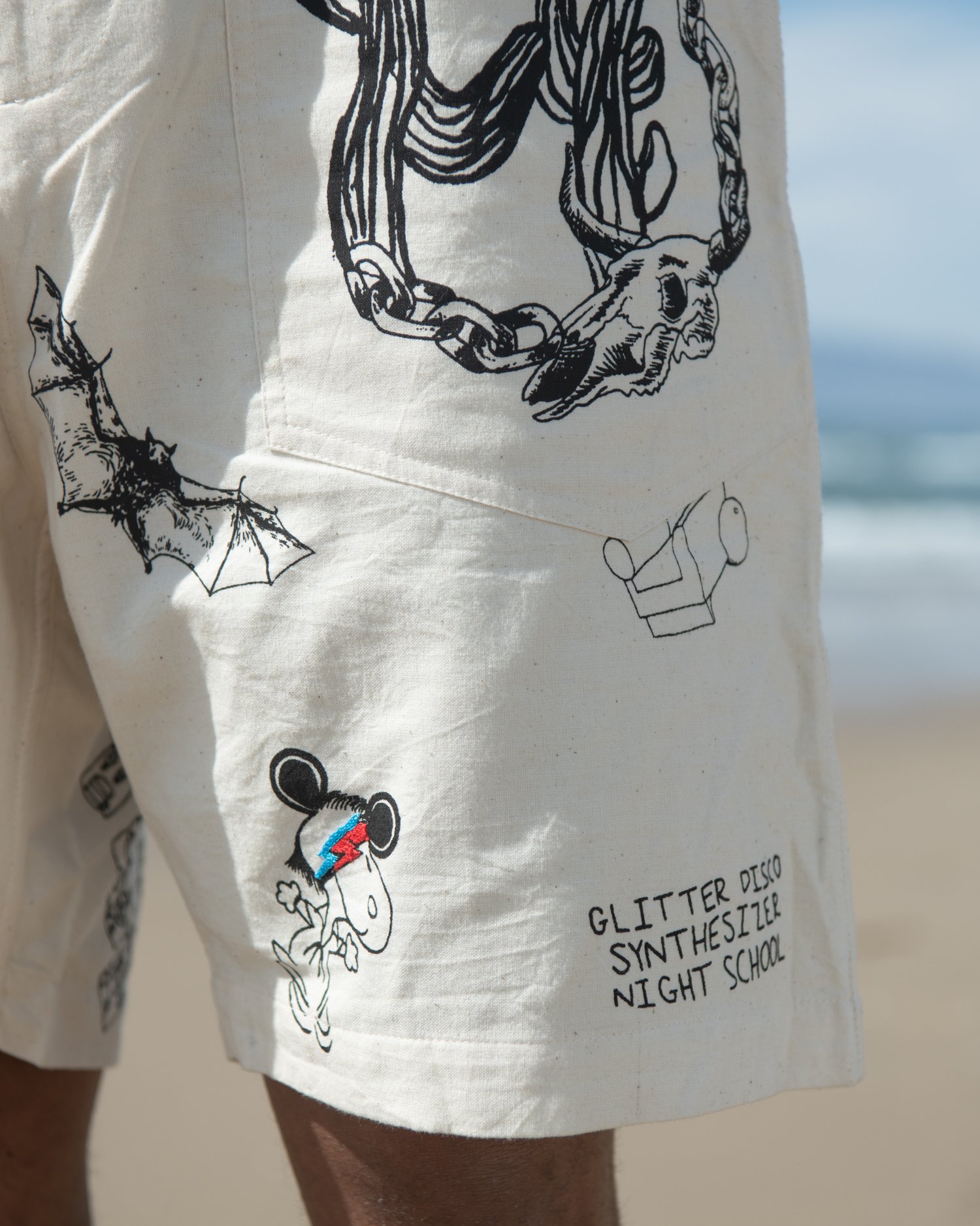 KARDO x JACOB WILDER x MONITALY collaboration brings to life the bold unique tattoos of Jacob Wilder. Monitaly’s iconic Fatigue Shorts