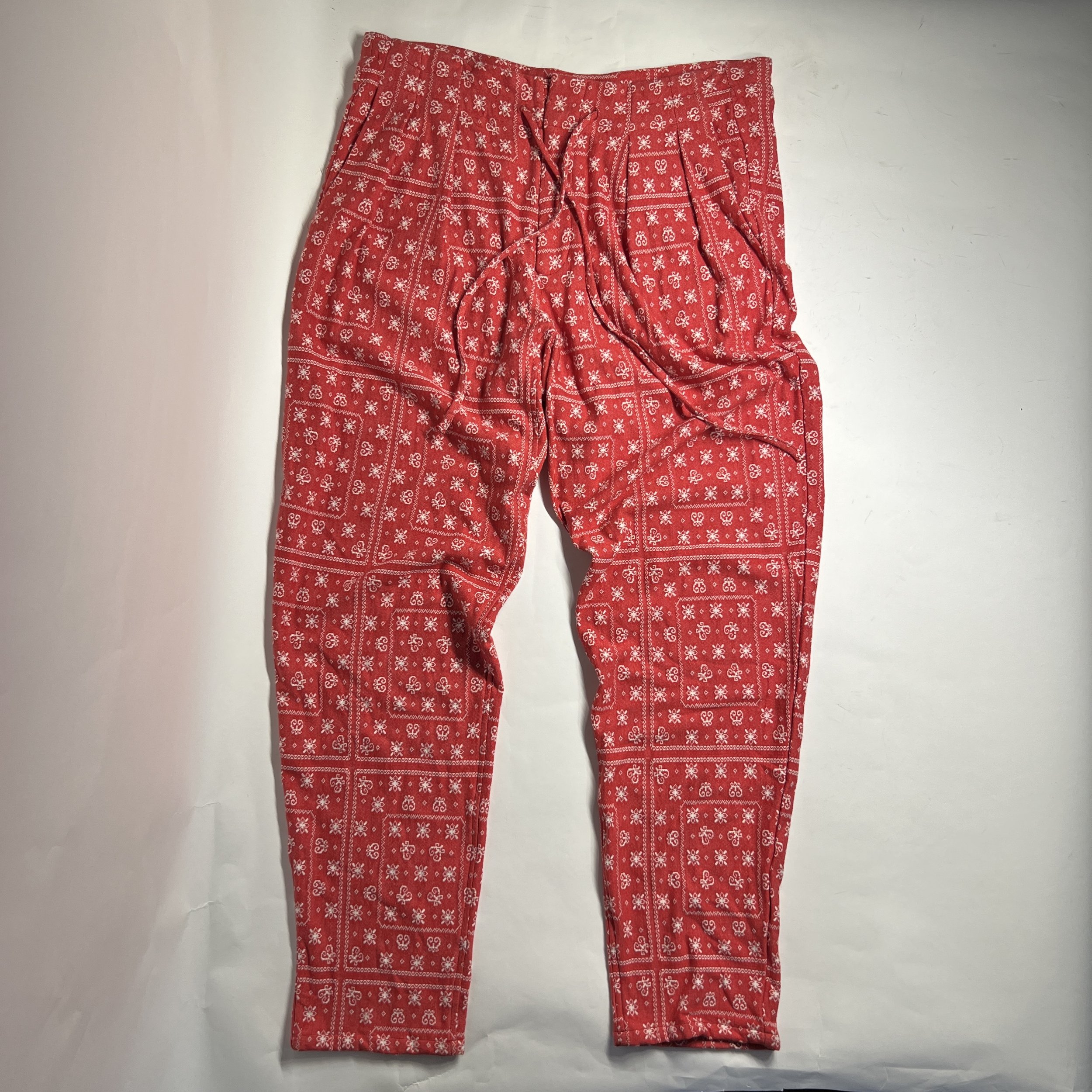#8 - DROP CROTCH PANTS - JAPANESE JACQUARD BANDANA RED