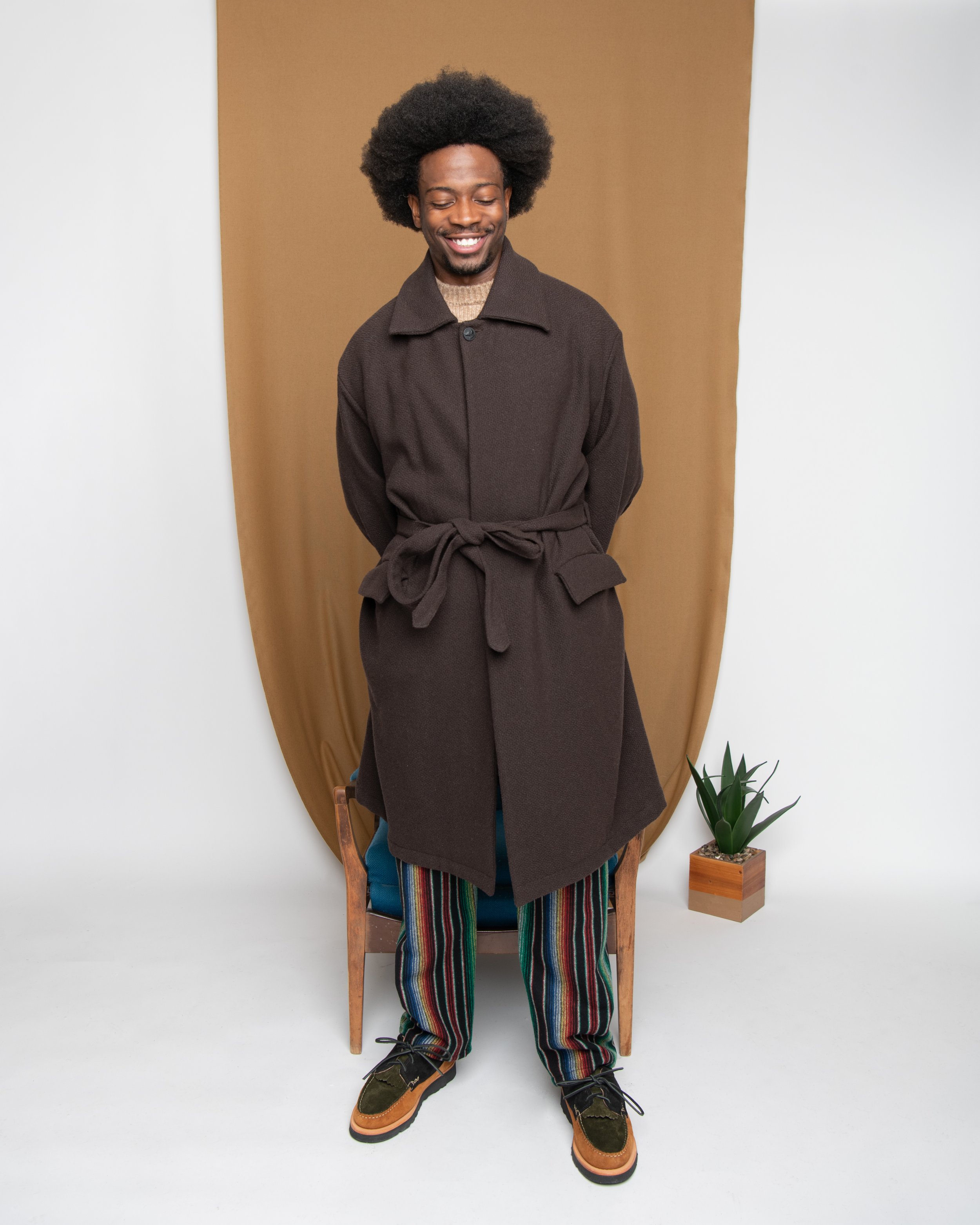 Jute Coat - Wool Flannel Vicente — MONITALY Jute Coat - Wool Flannel Vicente — MONITALY