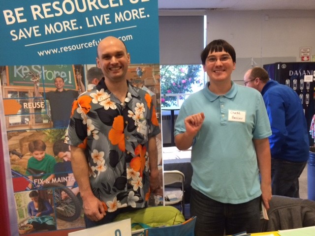 Jason, right, and Chase Ballew at the Fix-it Fair.