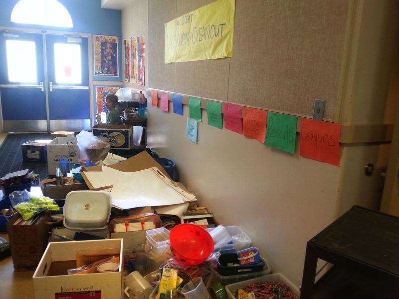 Picture by Liz Erickson Supplies waiting at Alameda ES for reuse