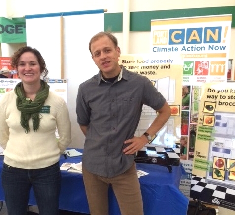 Paul, right, with Susan Mead at the Climate Action Now booth