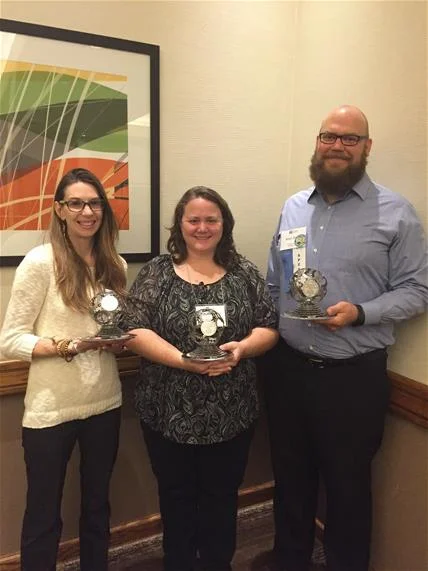 From left to right, Shaunna Sutcliffe-Shadle, residential and schools coordinator at City of Gresham; Elizabeth Cole, recycling program coordinator at City of Beaverton; and Brian Stafki, senior program educator with Washington County Solid Waste & Recycling Program.