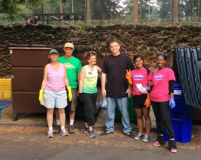 Kim (far left) joined the Sunday Parkways Green team